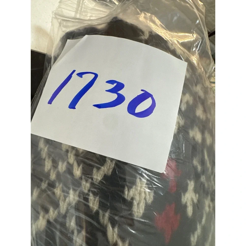 Polo Ralph Lauren Sweater Polar Bear Fair Isle Mens M Black Red Wool Hand Knit